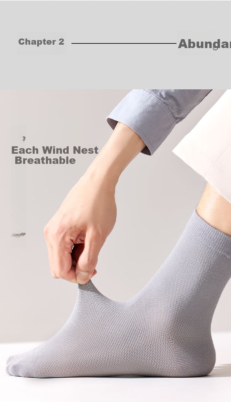 Yiershuang [100% Pure Cotton] Socks for Men, Summer Mesh Socks, Spring And Summer 50S Comfortable Sweat-Absorbing Mid-Calf Socks, 6 Pairs Mixed Colors 8