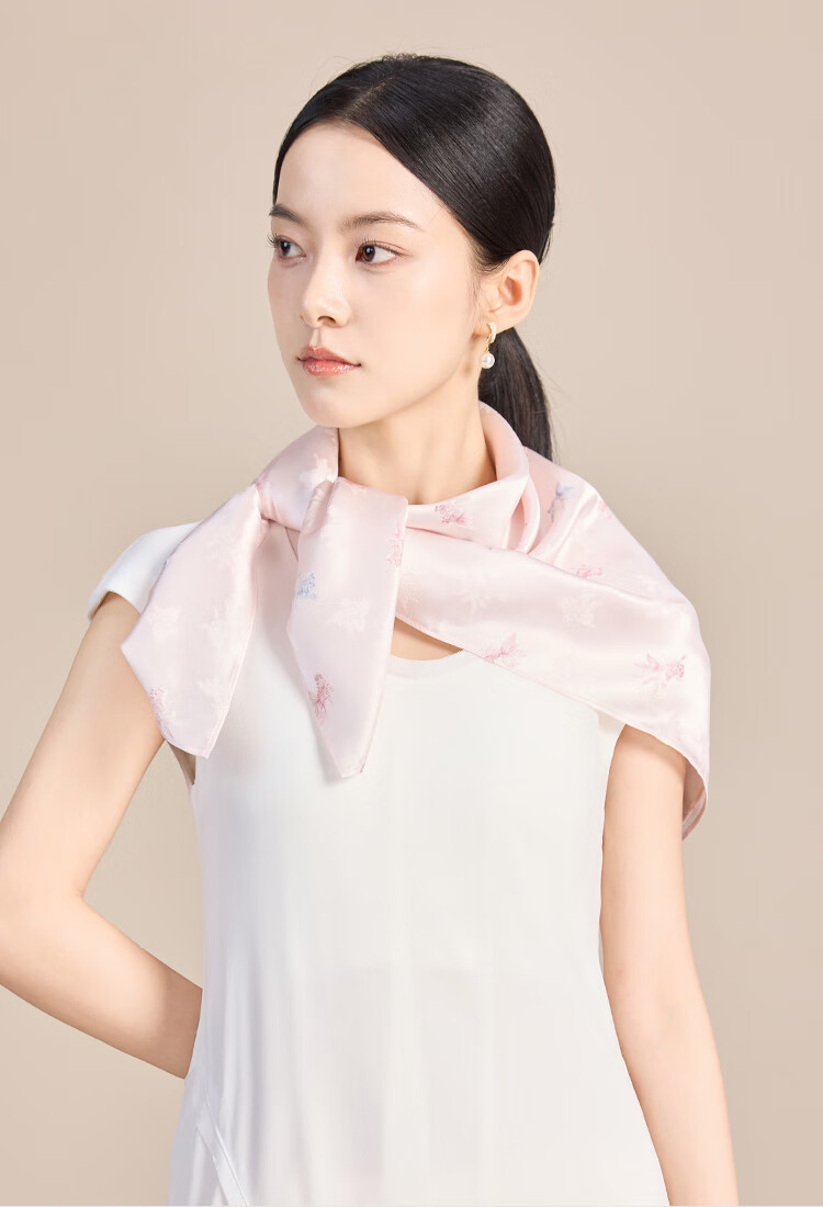 JIUMU 100% Mulberry Silk Scarf, Large Square Shawl, Gift for Teachers And Mothers, Birthday Present, Gift Box Packaging 10