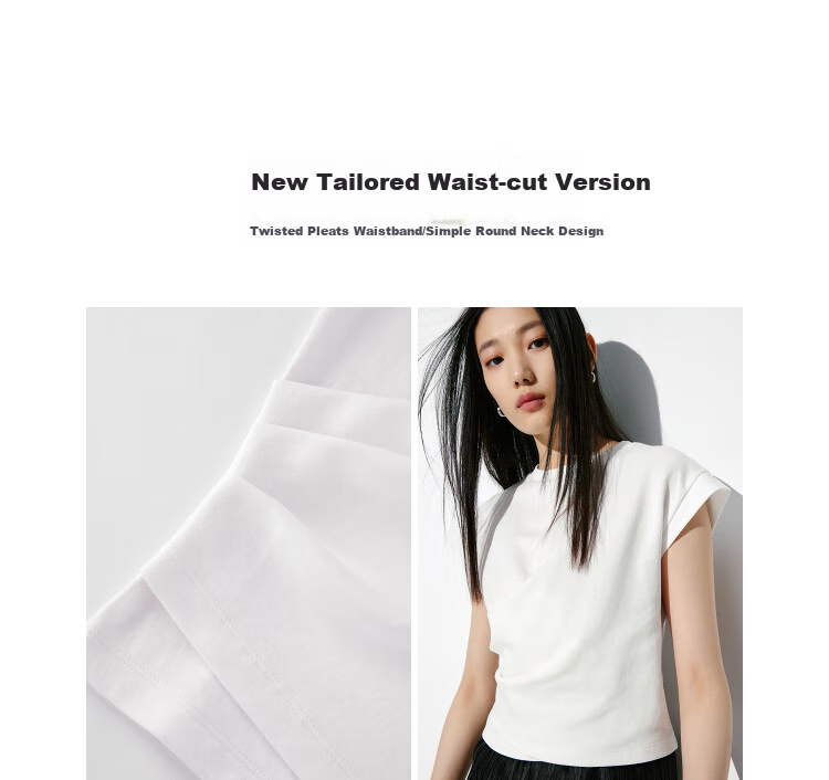 Taipingniao Women's Short-Sleeve T-Shirt, Summer Fit, Simple Style, Commuter Top with Twist Tie, White, Size M 5