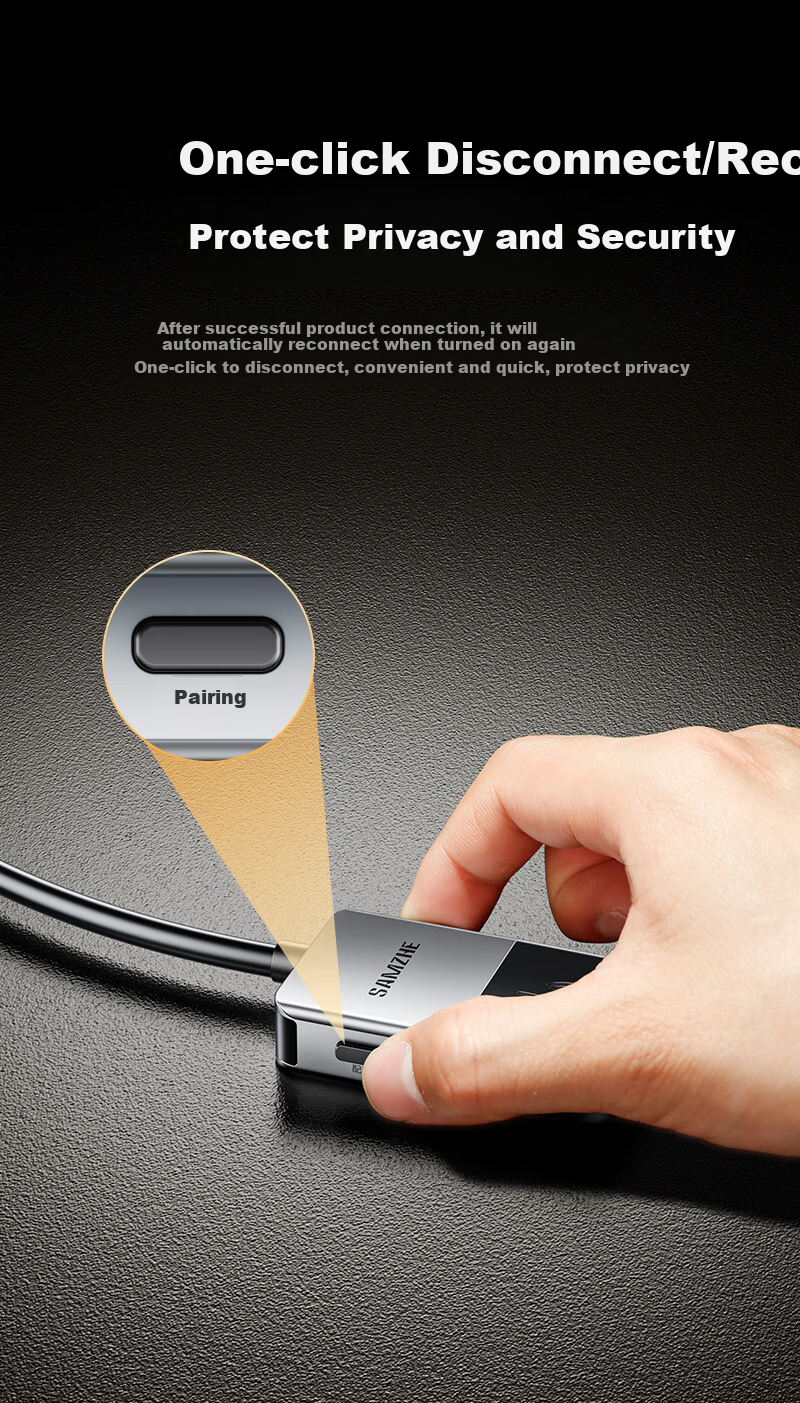 SAMZHE HDMI Wireless Screen Mirroring Device, High-Definition Conference Sharing Device, Compatible with Laptops And Desktop Computers, for Connecting to TVs, Monitors, And Projectors, Point-To 50-Meter Transmission Device WP402 13