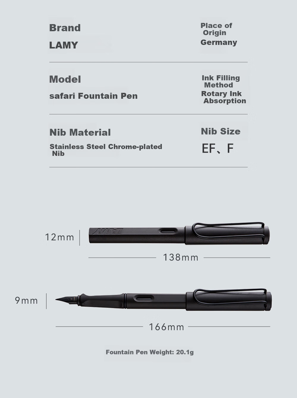 LAMY Ballpoint Pen Safari Series Ink Set for Handwriting Practice And Signature, Student Stationery Office Gift Corporate Bulk Purchase Matte Black 0.7mm Holiday Gift 14