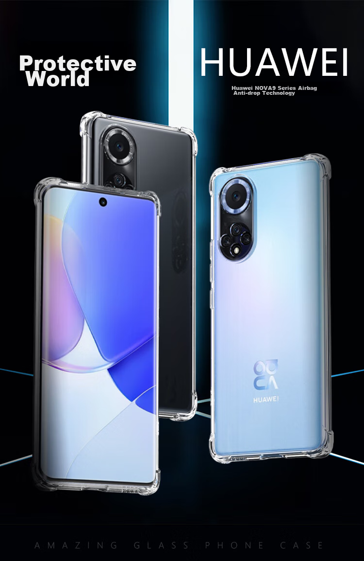 ESCASE Huawei Nova 9 Phone Case, Hi Nova 9 Protective Cover, TPU Full Coverage Transparent Soft Case, Airbag Shockproof Case for Men And Women (With Lanyard Hole), Upgraded Transparent White Versio 1