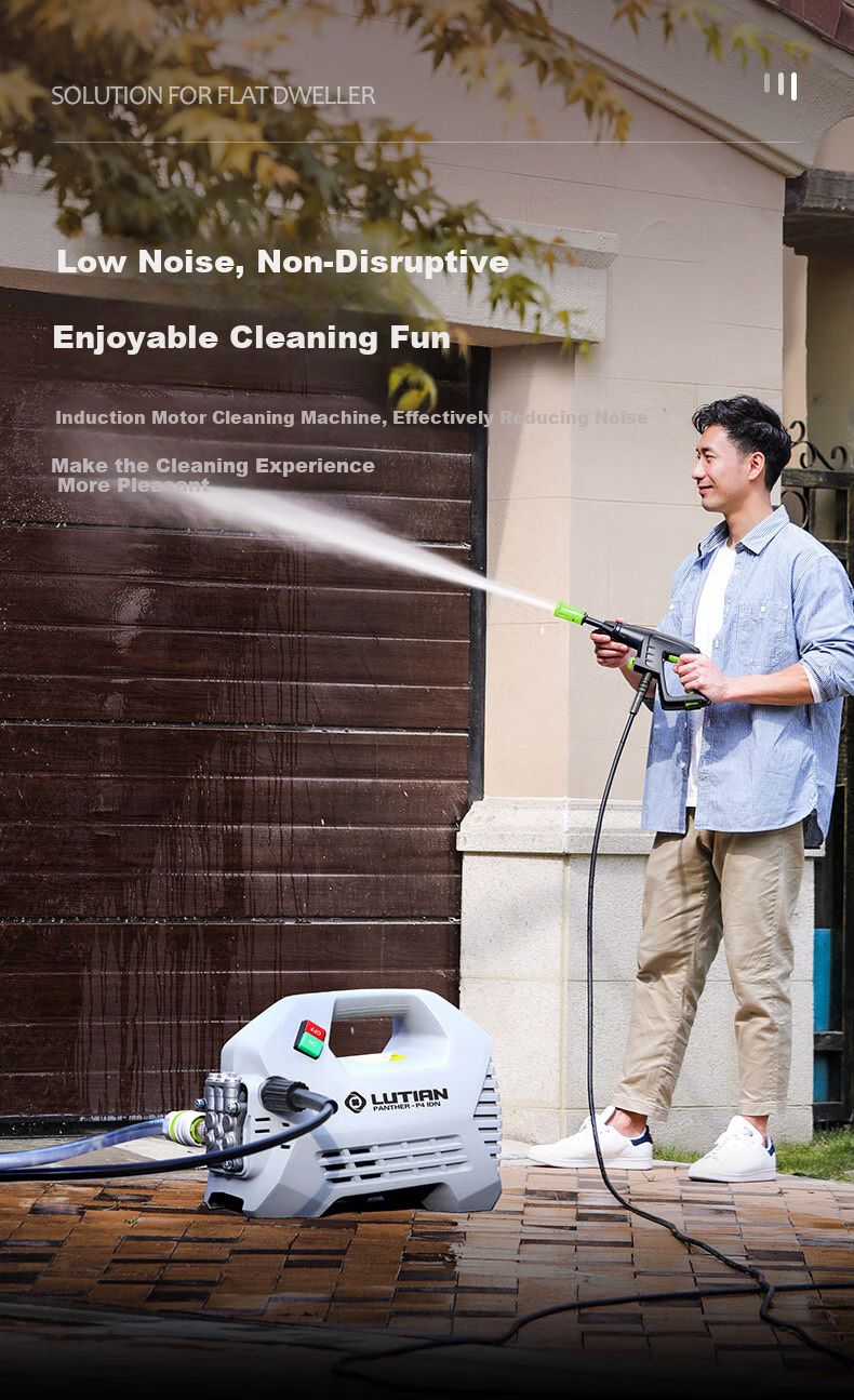 LUTIAN High-Pressure Car Wash Gun, Home Car Washing Machine, Sensor-Mounted Silent Powerful Cleaner, High-Power Device, Xuebao P4PRO 7