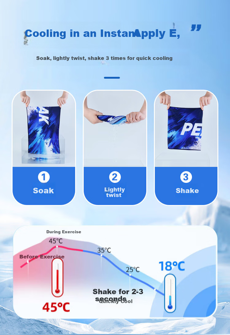 PEAK Unisex Cooling Towel for Swimming, Outdoor Sports, Fitness, Breathable Quick-Dry Towel for Running And Basketball, Sweat-Absorbing And Wiping Towel, Blue 3