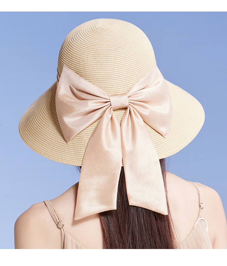 Shanghaigushi Women's Beach Hat, Seaside Sun Protection Hat with Wide Brim, Straw Hat for Travel And Outdoor Activities, Mid-Autumn Festival Gift 22