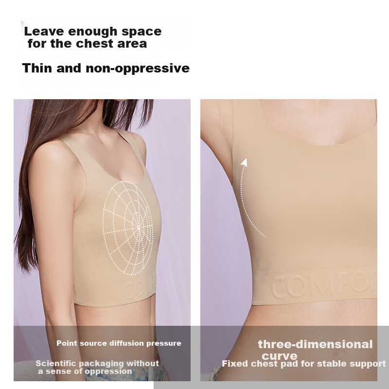 Бюстгальтер MiiOW Paper-Like Bra, женское корректирующее белье для большой груди, минимизирующий, утягивающий топ-бандо, бесшовный пуш-ап, предотвращающий обвисание, размер M (90-125 фунтов)