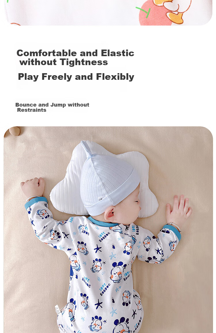 BOBDOG Newborn Baby Clothes Spring And Autumn Style Full Moon 52 Size Infant Romper Spring And Autumn 0-3 Months Butterfly Suit 15