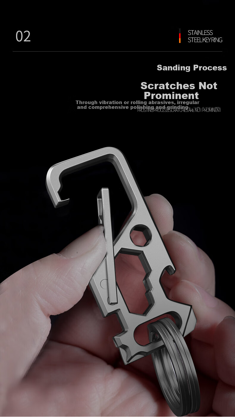 Laiben Titanium Alloy Car Keychain with Folding Knife for Men, Portable Multi-Functional Key Ring, Self-Defense Tool 5