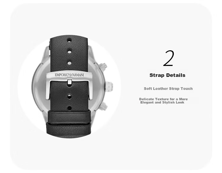 EMPORIO ARMANI Aviator Series, Classic Three-Hand Quartz Watch, Men's Birthday Gift for Boyfriend, AR11243 3