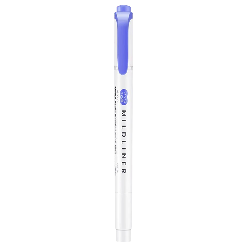 ZEBRA Double-Ended Soft Highlighter, Mildliner Series Single Color Marking Pen, Student Marker, WKT7 Light Purple