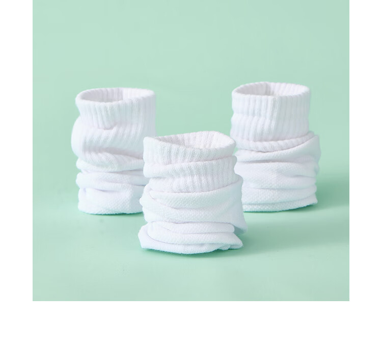 LangSha Kids Socks Boys Girls Summer Thin Mesh Mid-Calf White Cotton Socks 5 Pairs Pure White 3XL 3
