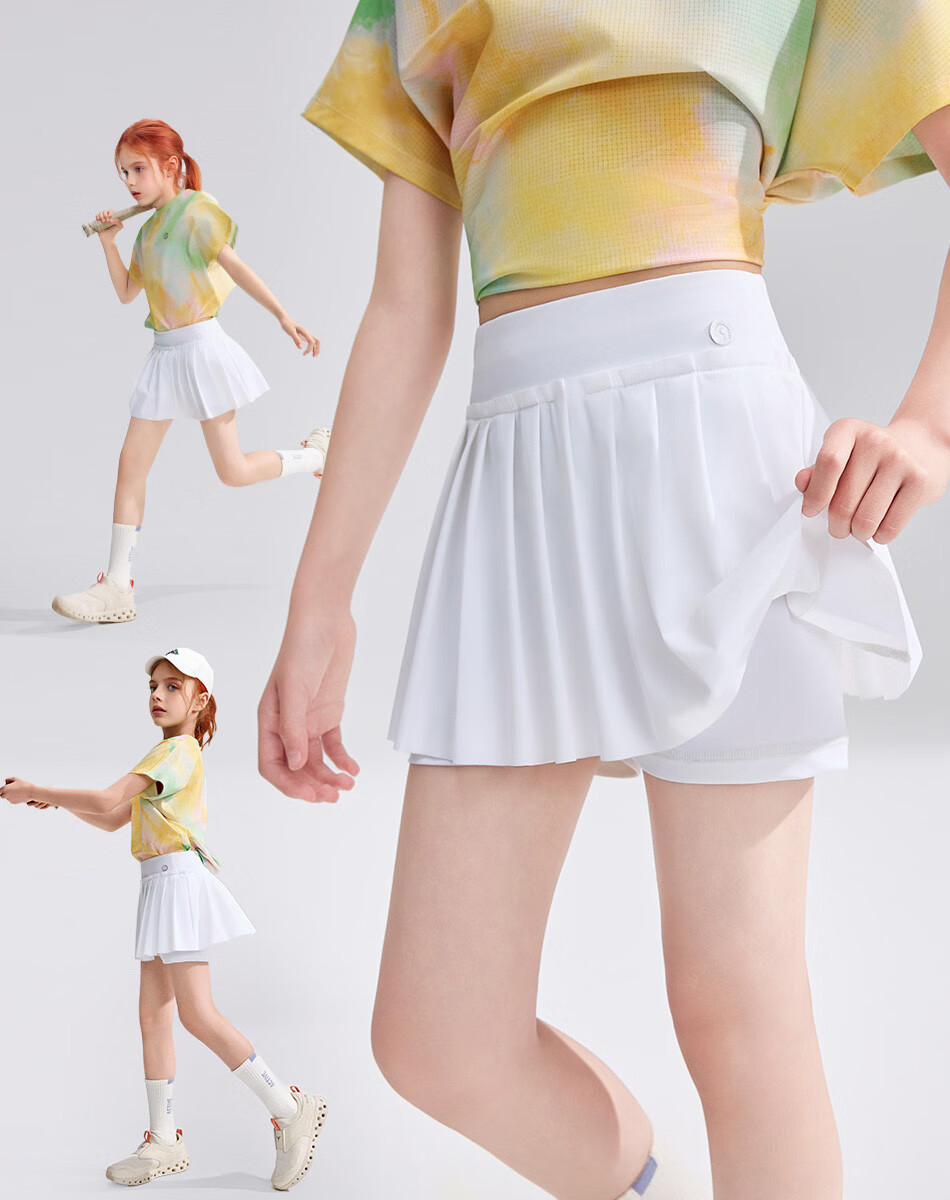 ASK JUNIOR Cool Feeling Series Children's Summer Pleated Skirt Youth Girls Big Kids Sports Ice Skin A-Line Skirt 9