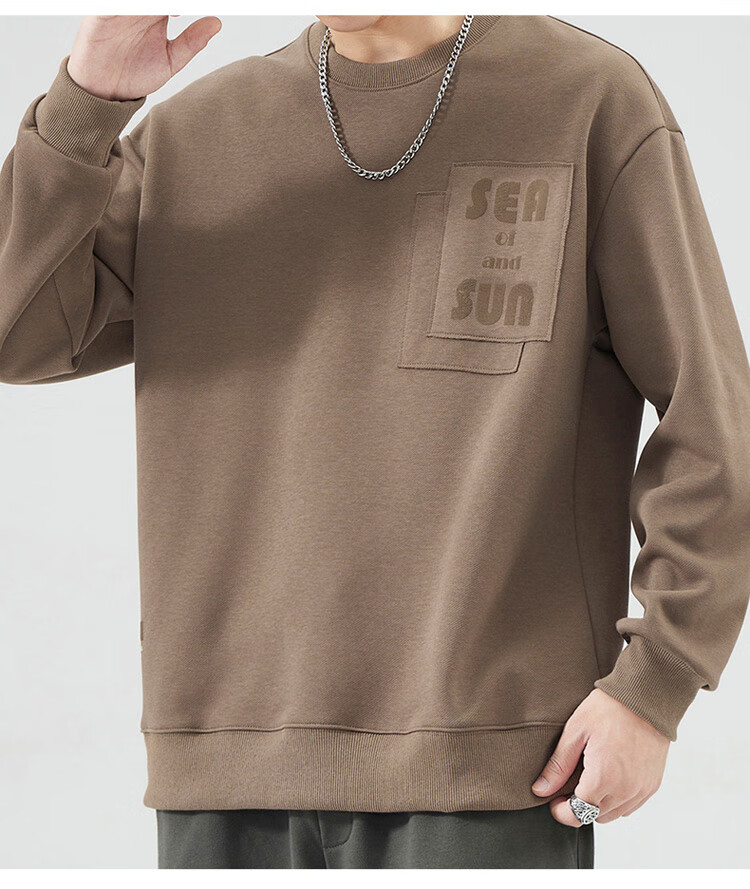 JEEP SPIRIT Men's Sweatshirt Jacket, Men's Autumn And Winter Long-Sleeve T-Shirt, Trendy Casual Outerwear, Heavyweight Base Layer 4