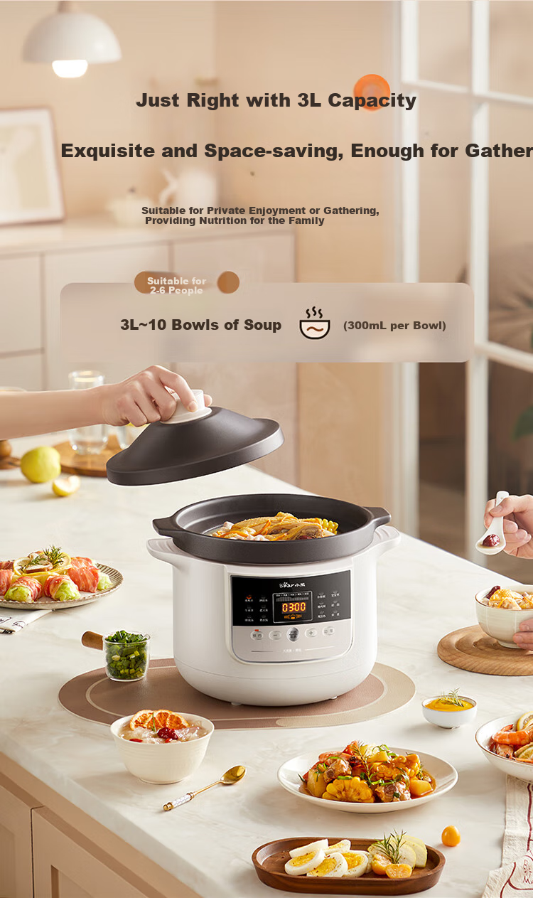 Bear Electric Slow Cooker Soup Pot Baby Food Cooker Porridge Pot Health Small 1-2 Person 1.5L DDG-H15Z6 14