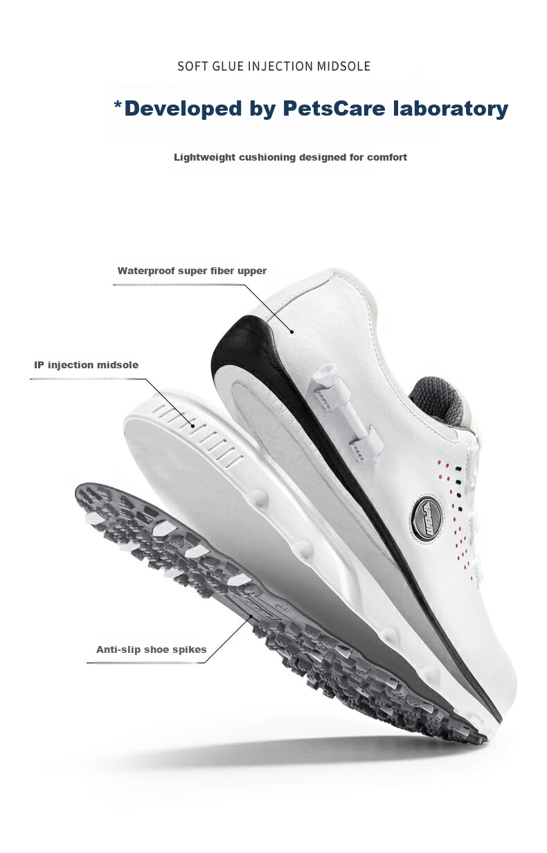 PGM Golf Shoes for Men, Comfortable Shock-Absorbing Sports Sneakers with Rotary Buckle Straps, Waterproof And Non-Slip, Size 42 4