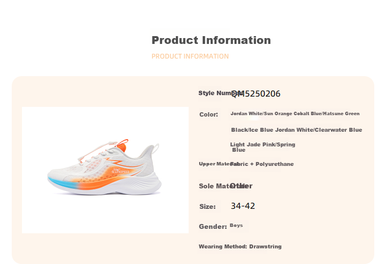 QIAODAN Children's Unisex Running Shoes, Big Kids Summer Sports Shoes, Cool Children's Sneakers, QIAODAN White/sun Orange, Size 37 13