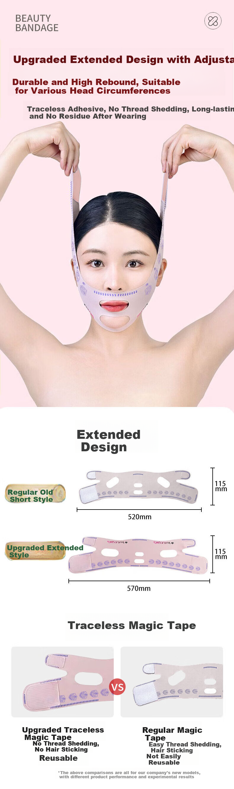 Chuxian Face Mask Lifting and Firming Magic Sculpting Headgear Double Chin Nasolabial Fold Facial Bandage Sleep Face Sculpting V-Line Mask 12