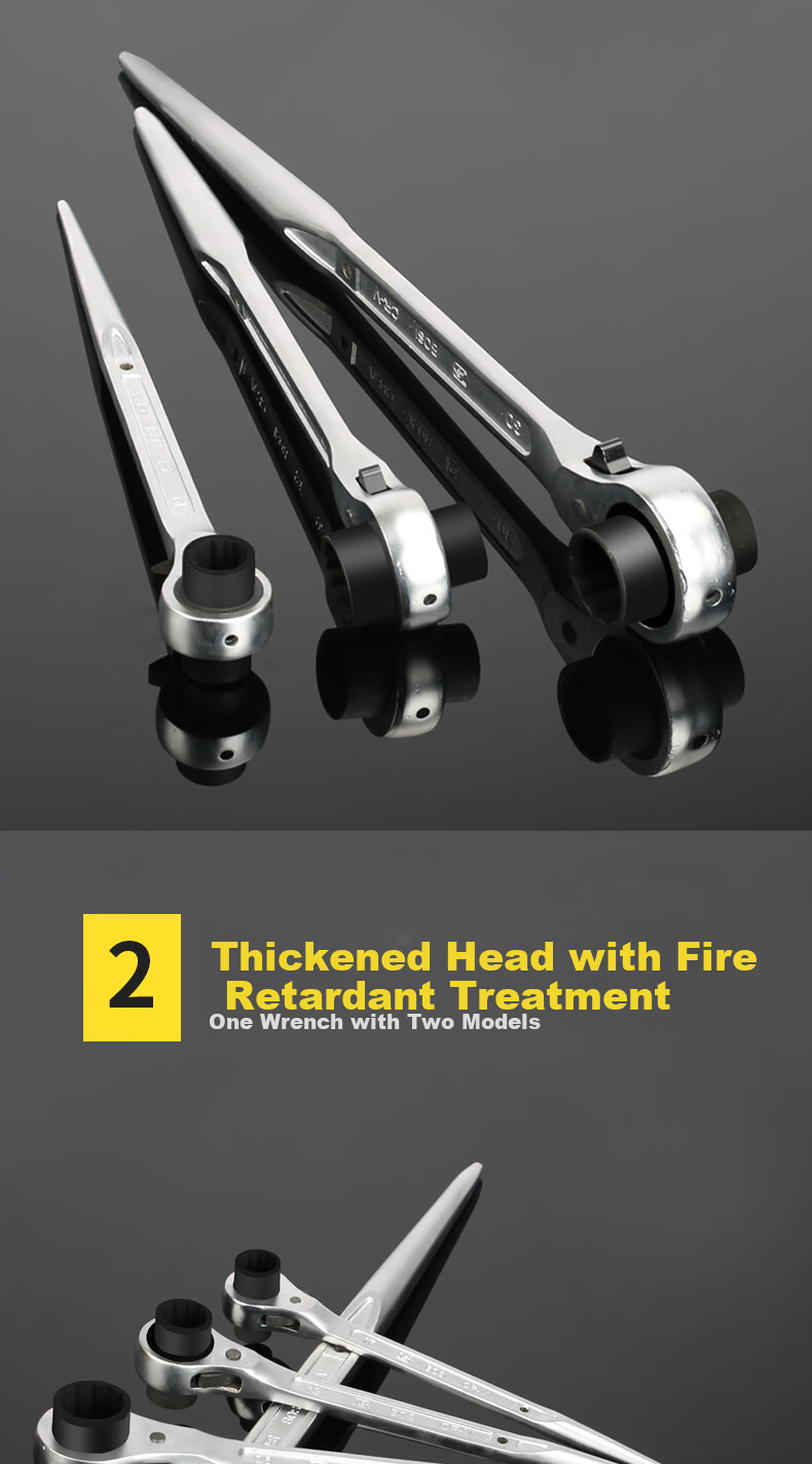 BOSI Pointed Ratchet Wrench with Double-Sided Quick-Release Sockets, 19×21MM BS361921 3