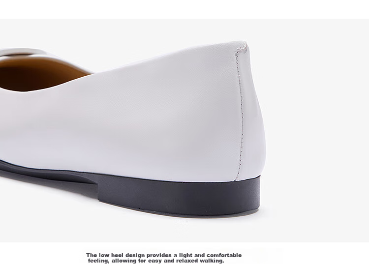 Le Saunda Spring/summer 2026 Lambskin Fashionable Comfortable Commuter Flat Shoes for Women 6M00808, Mica Black BKK, Size 36 16