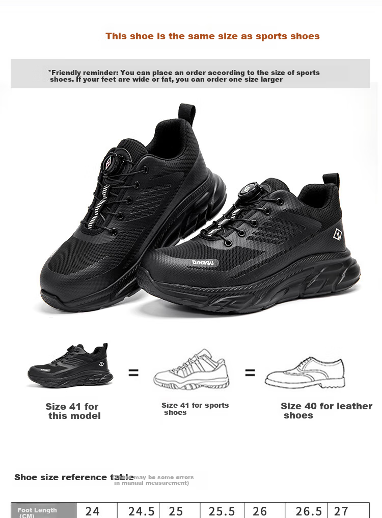 Dinggu Intelligent Buckle Safety Shoes, Lightweight Comfortable Work Shoes, [Best-Selling All-Season Model] JD1322hei39 13