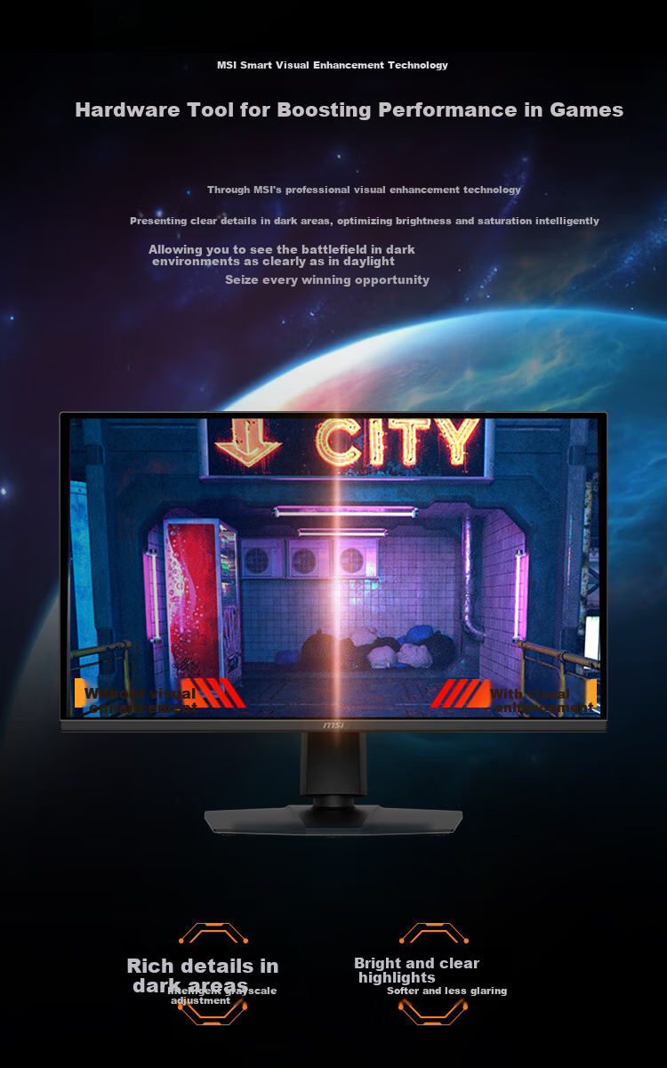 MSI Black Blade X24 MAG 245F X24, 23.8-Inch, 240Hz, TÜV Rheinland Eye Protection Certified, Quick IPS, HDR Support, 0.5ms Response Time, Gaming Monitor Display 6