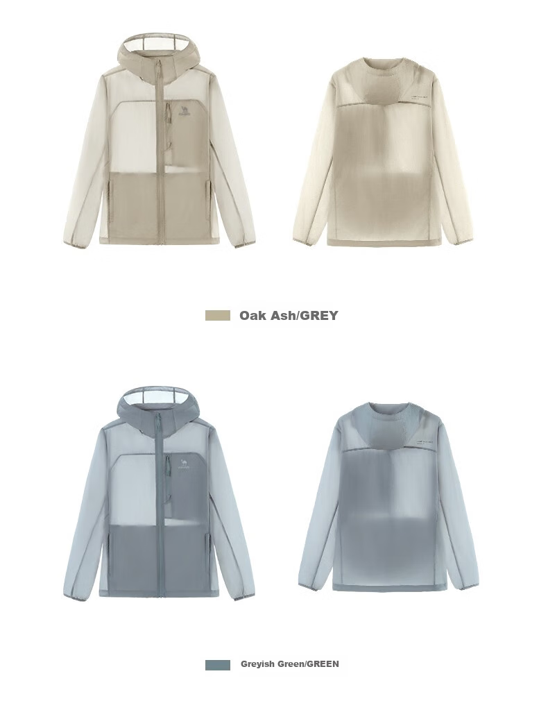 CAMEL [Xueshan Shell] Summer Sun Protection Clothing for Men And Women, Outdoor Sports Wear, Ice-Cool Loose Hooded New Lightweight Jacket 13
