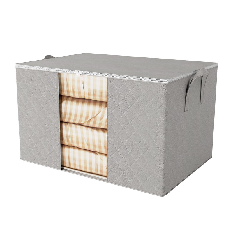 Jinshan Non-Woven Quilt Storage Bag, Moving Packing Bag, Kindergarten Clothes Organizer, Bedding Storage Bag, Gray, 3 Pieces, 60L