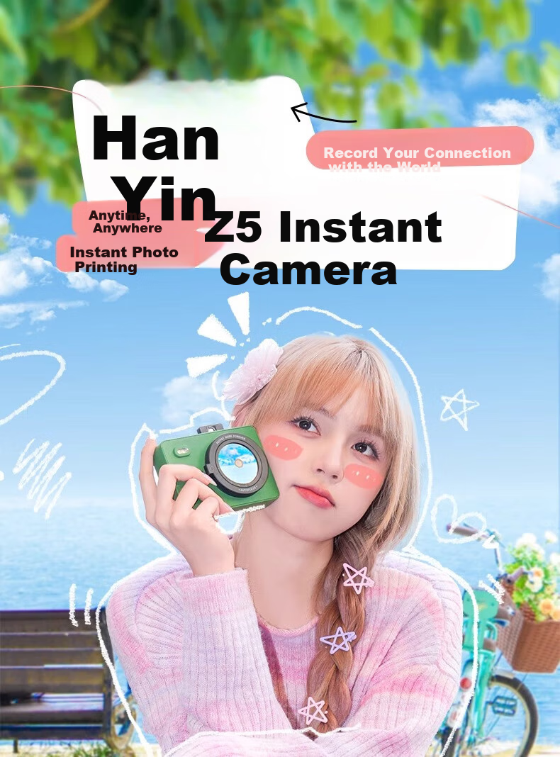 HPRT Z5 Instant Camera, Green, Photo Printing Instant Camera, High-Definition Hot-Smooth Coating, Birthday Gift, Student Children's Camera, Women's Travel Photo Printer 1