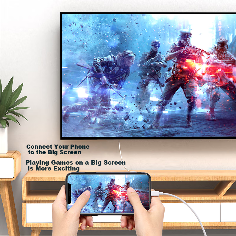 Кабель BIAZE Lightning - HDMI для Apple устройств, 1.8м, белый