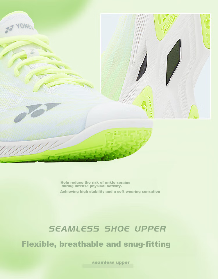 YONEX Badminton Shoes for Men And Women, Ultra-Light 5th Generation Breathable Shock-Absorbing Professional SHBAZ2WEX Gray And Yellow Size 42 7