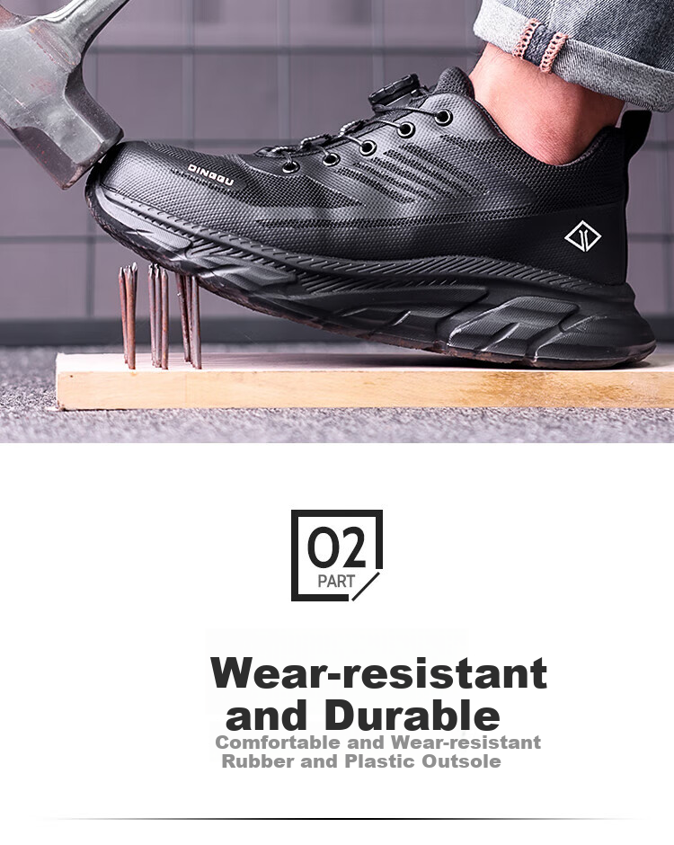 Dinggu Intelligent Buckle Safety Shoes, Lightweight Comfortable Work Shoes, [Best-Selling All-Season Model] JD1322hei39 8