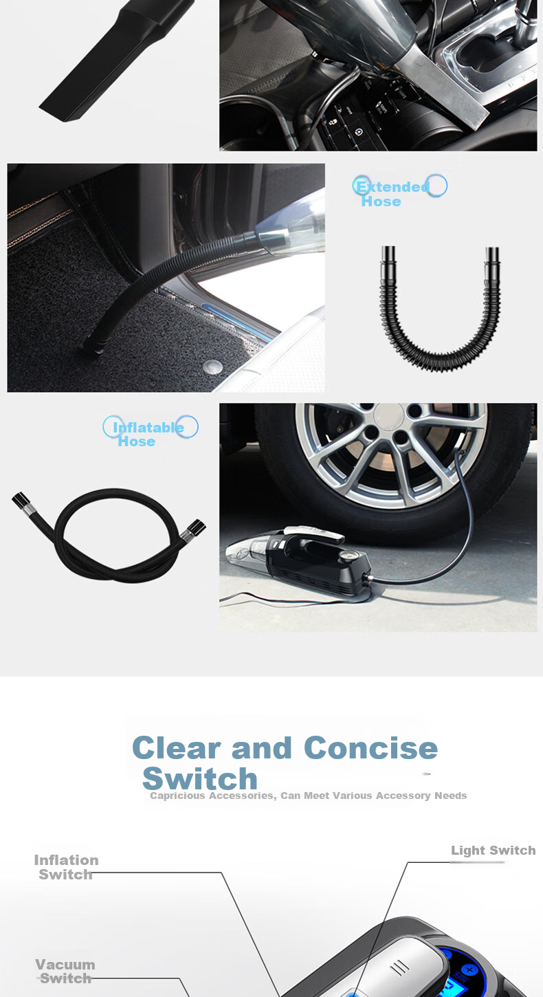 Jumu Car Vacuum Cleaner with Air Pump, Dual-Purpose Four-In Multifunctional Handheld High-Power Vacuum Cleaner JM-8811 15