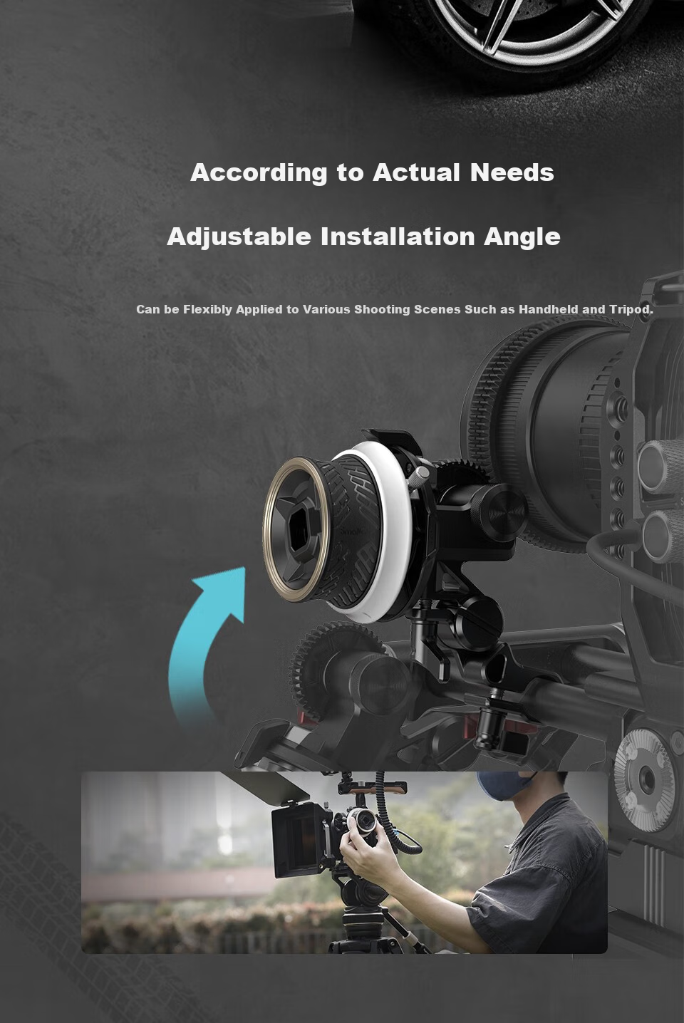 SmallRig 3010 Mini Follow Focus, Manual Zoom, Wireless Remote Control Universal Focus Adjuster for Lenses 7