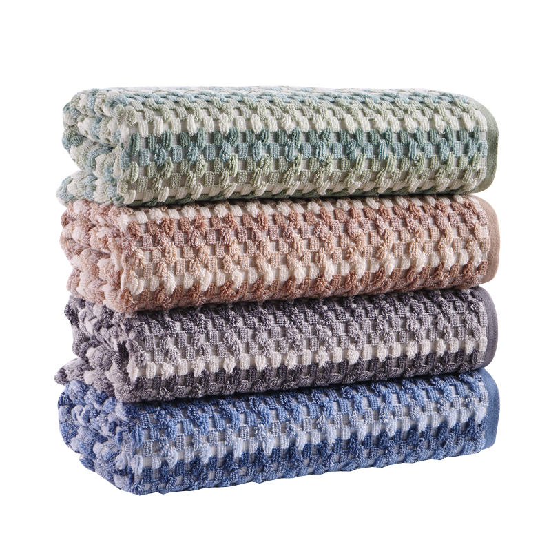 Yaguang Towel, Pure Cotton Class A Egyptian Long-Staple Cotton, Three-Dimensional Jacquard, 5A Antibacterial Woven Saint Louis Towel, 1 Piece, Gray