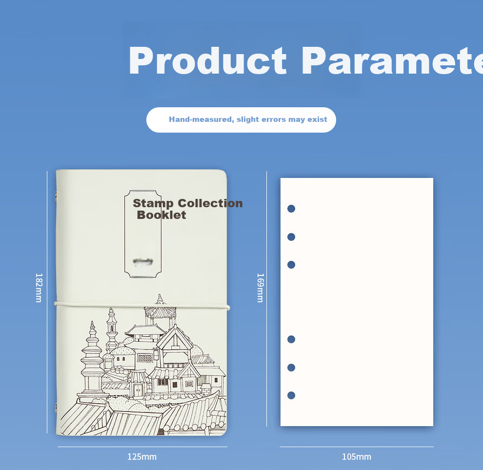 Jiaranheng Loose-Leaf Stamp Collection Notebook A6 Stamp Collection Notebook Blank Journal Notebook for Suzhou Nanjing Museum Beijing Museum Forbidden City Chongqing Tourism Check-In Points Red 10