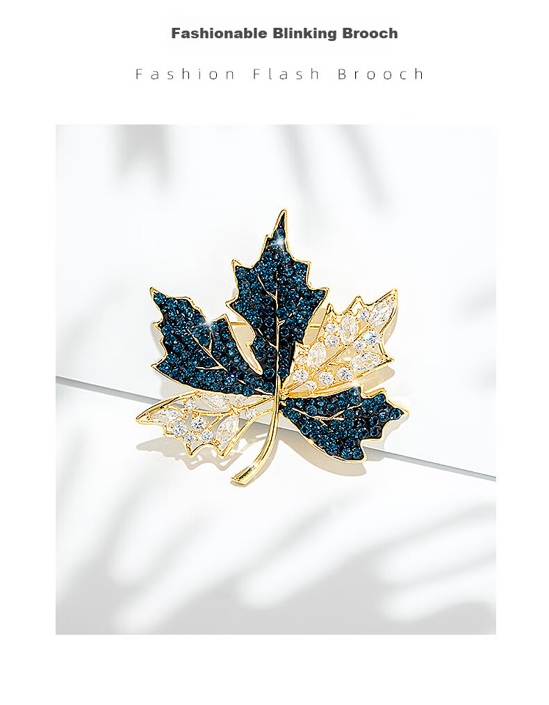 Qlady Maple Leaf Brooch, High-End Women's Brand, Light Luxury Suit, Anti-Exposure Pin, Scarf Buckle, Mid-Autumn Festival And Birthday Gift 2