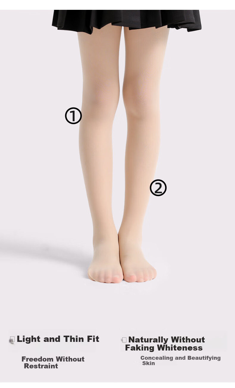 Zhiyouban Children's Tights, Girls' Ultra-Thin Skin-Colored Leg-Lifting Device, Girls' Spring And Autumn Thin White Stockings, Cat Paw Pantyhose 2