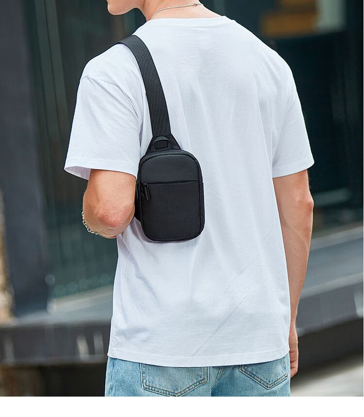 BOSTANTEN Men's Mini Shoulder Crossbody Bag, Student Chest Bag, Waist Pack, Trendy Small Backpack, Functional Bag for Men's Cycling, Phone Pouch 5