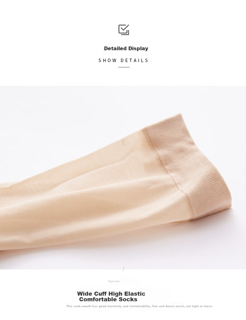 LangSha Women's Thigh-High Stockings, Spring And Summer, Non-Slip Sole, Sweat-Absorbing, Ultra-Thin, Anti-Snagging, Wear-Resistant, 7A Antibacterial, Nude And Transparent Mid-Calf Socks 17