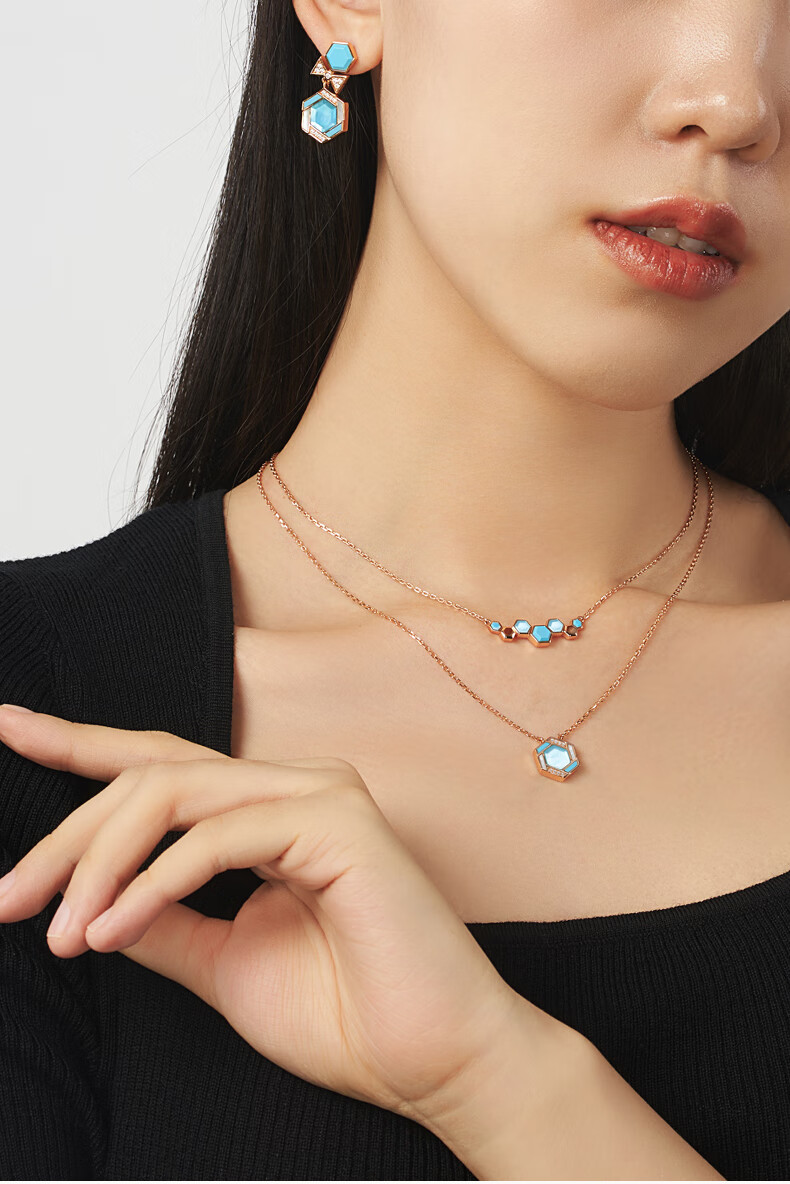 LOLA ROSE Honeycomb Series Necklace, Gemstone Necklace, Birthday And Holiday Gift for Girlfriend, Anniversary Present, Mid-Autumn Festival Gift 2