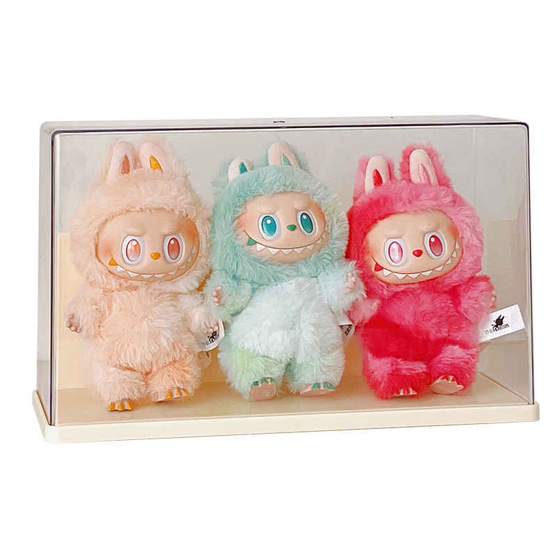 MESHD Labubu Display Box Transparent Dustproof Blind Box Plush Doll Vinyl Pop Mart Labubu Storage Box