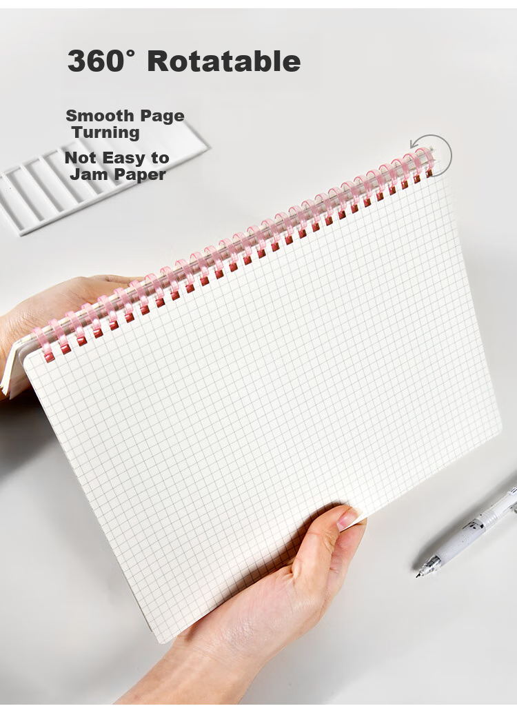 Duoliboshi Stationery B5 Dot Grid Notebook, 60 Sheets, 5*5MM High-Quality Simple Soft Spiral Notebook, Student Error Correction Draft Journal, Portable Learning Supplies, 1 Book 3