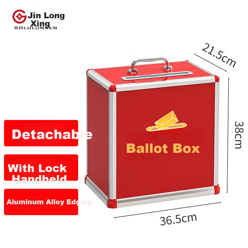 Jinlongxing Party Member Congress Company KT Election Voting Box, Voting Booth, Aluminum Alloy Voting Box, Ballot Box, Vote Collection Box, Election Box, Medium-Sized Aluminum Detachable B095