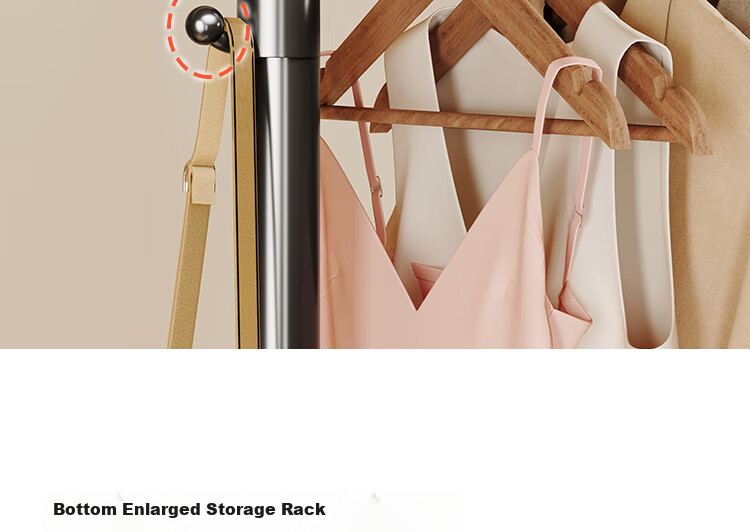 QIAONAMEI Floor-Standing Clothes Rack, Single Pole Hanger, Bedroom Coat And Hat Stand, Indoor Clothes Storage Rack, Quilt Drying Rod, 2678 9