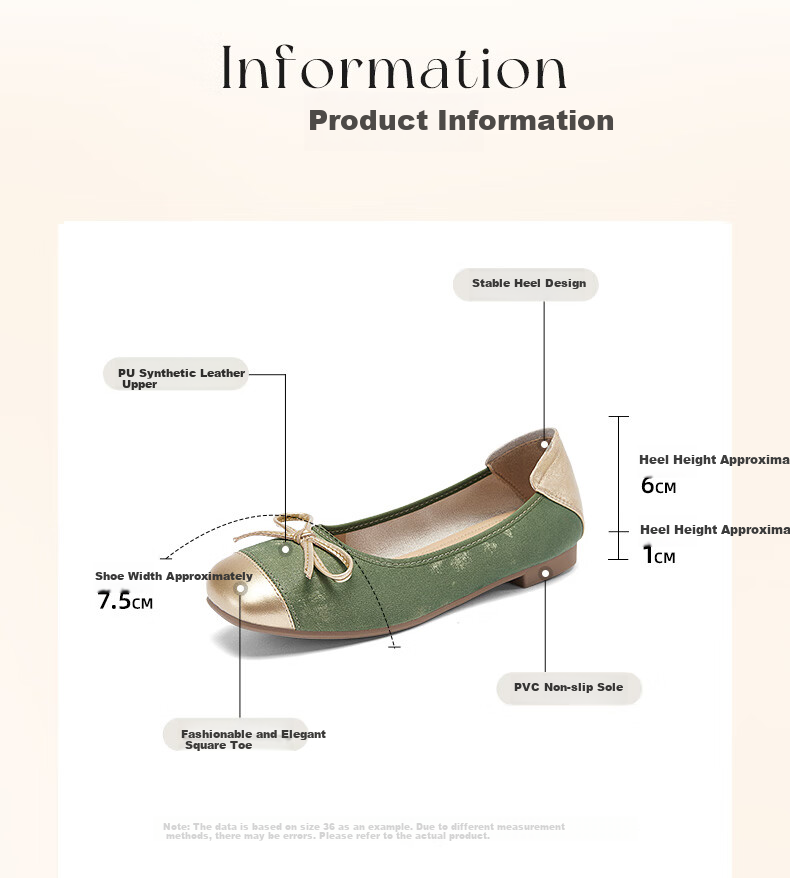 DAPHNE Gentle And Elegant Flat Spring Korean-Style Girls' Shoes with Patchwork Bow And Egg Roll Design, Women's Flats, Apricot Color, Size 40 4