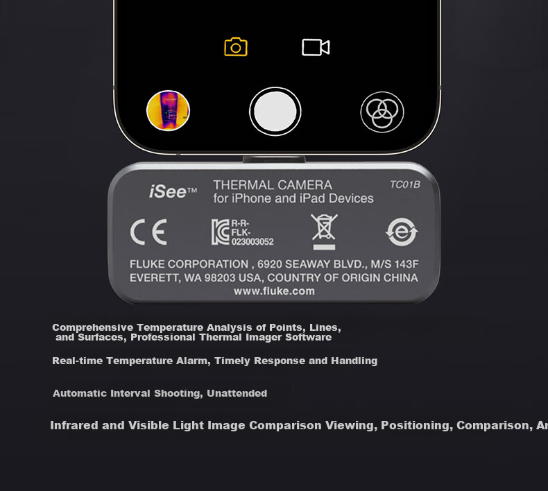 FLUKE TC01A Smartphone Thermal Imager, Thermal Imaging Night Vision Device, Infrared Thermometer, High-Definition Thermal Imager 10