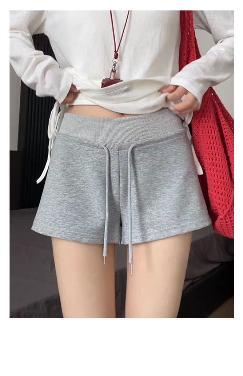 Langsha Women's Sports Shorts 2026 New American Slimming Three-Quarter Casual Drawstring High-Waist A-Line Hot Pants 20
