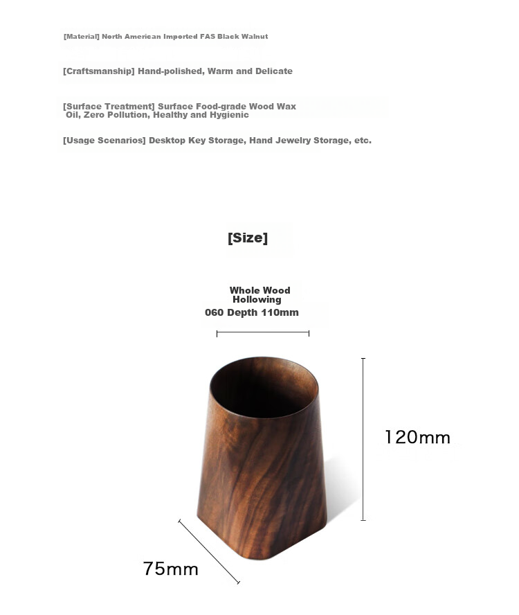 Geshan Black Walnut Solid Wood High-End Ornament, Student Office Desk Organizer, Creative Wooden Pen Holder, Birthday Gift for Men And Women Teachers, High-End Practical Gift for Classmates - Square Shape 1