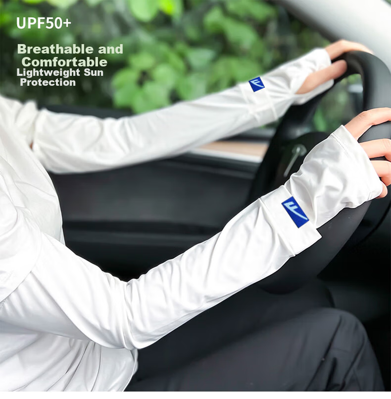 Huili Ice Silk Summer Driving Loose Arm Sleeves, Cool-Touch UV Protection Arm Covers for Cycling, Sun Protection Arm Sleeves 1