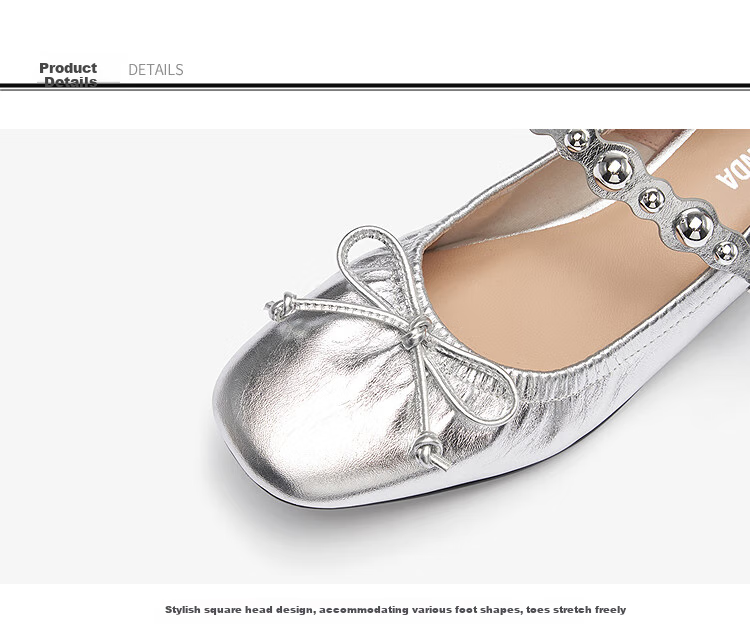 Le Saunda 2025 New [Crystal Princess] Versatile Mary Jane Flats for Women 34802, Champagne Gold GDL, Size 36 6
